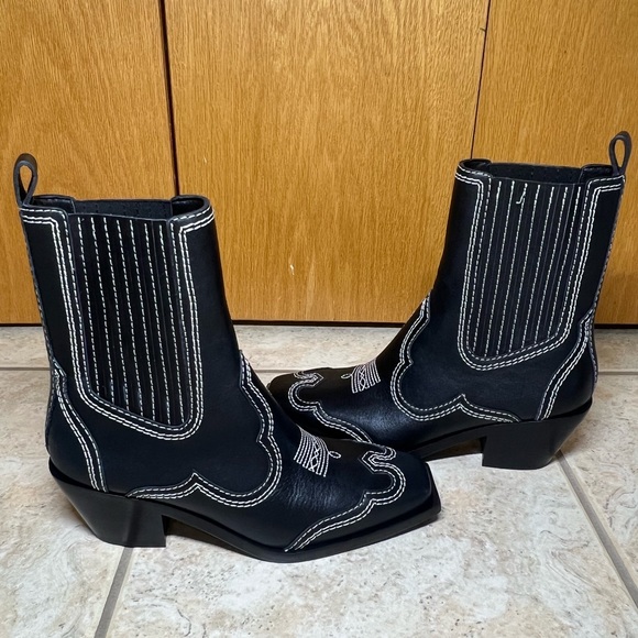 Loeffler Randall Agnes Western Leather Ankle Boots - Picture 7 of 12